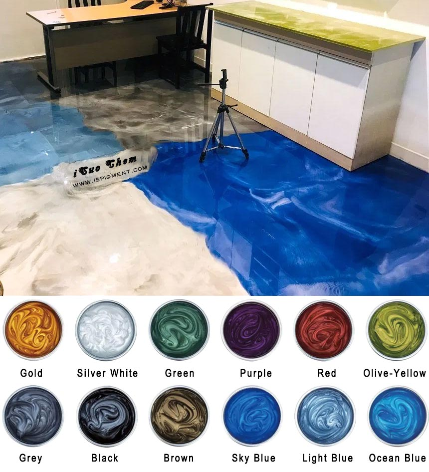 Pearlescent pigment for epoxy flooring