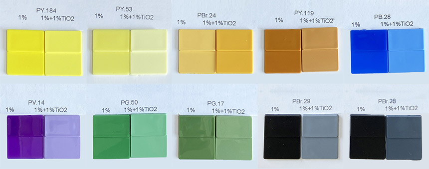 Zinc Ferrites Yellow 119 Color Card