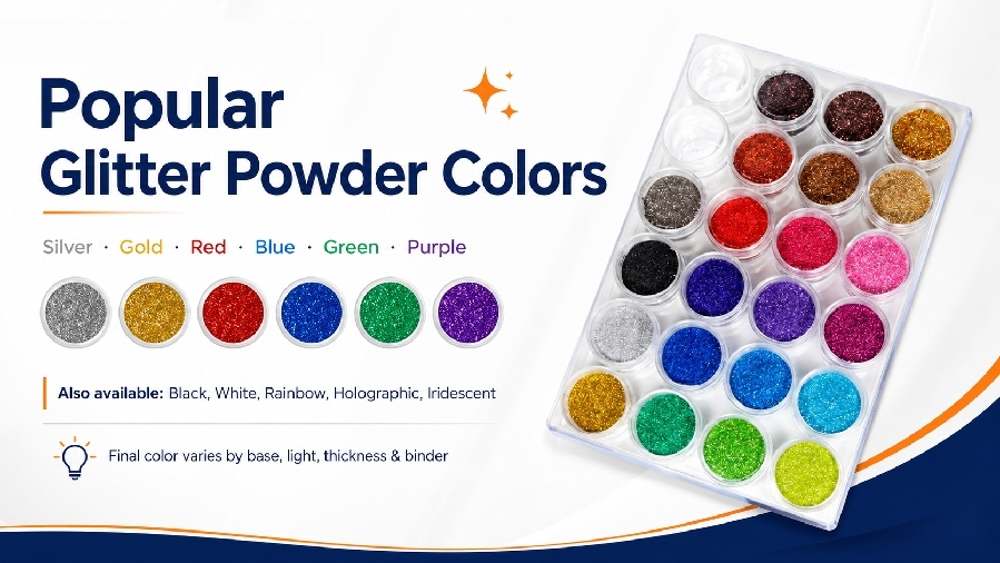iSuoChem glitter powder color and particle size comparison for coating printing and craft